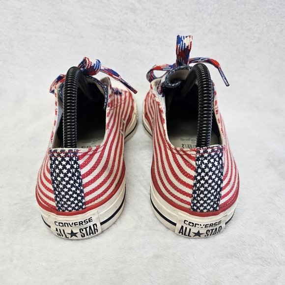 American Flag Converse Chuck Taylor All Star Low Top 122008F Women 10 Men 8 - Picture 4 of 7